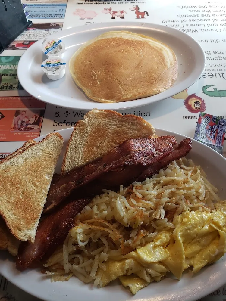 2 Egg with Bacon and Pancakes