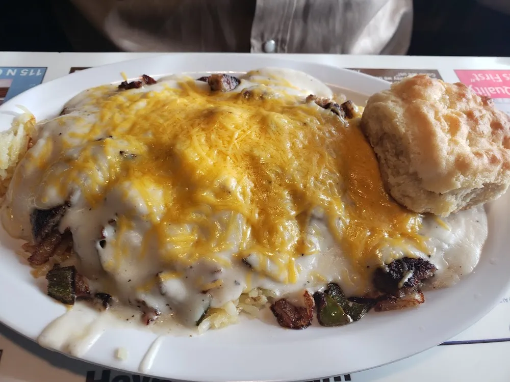 Ultimate Omelette with Gravy and Cheese on Top